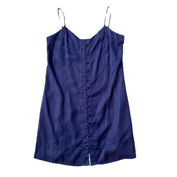 Vince Camuto Women’s Sleeveless Shift Mini Dress Size Medium Navy Blue V Neck - Picture 1 of 8